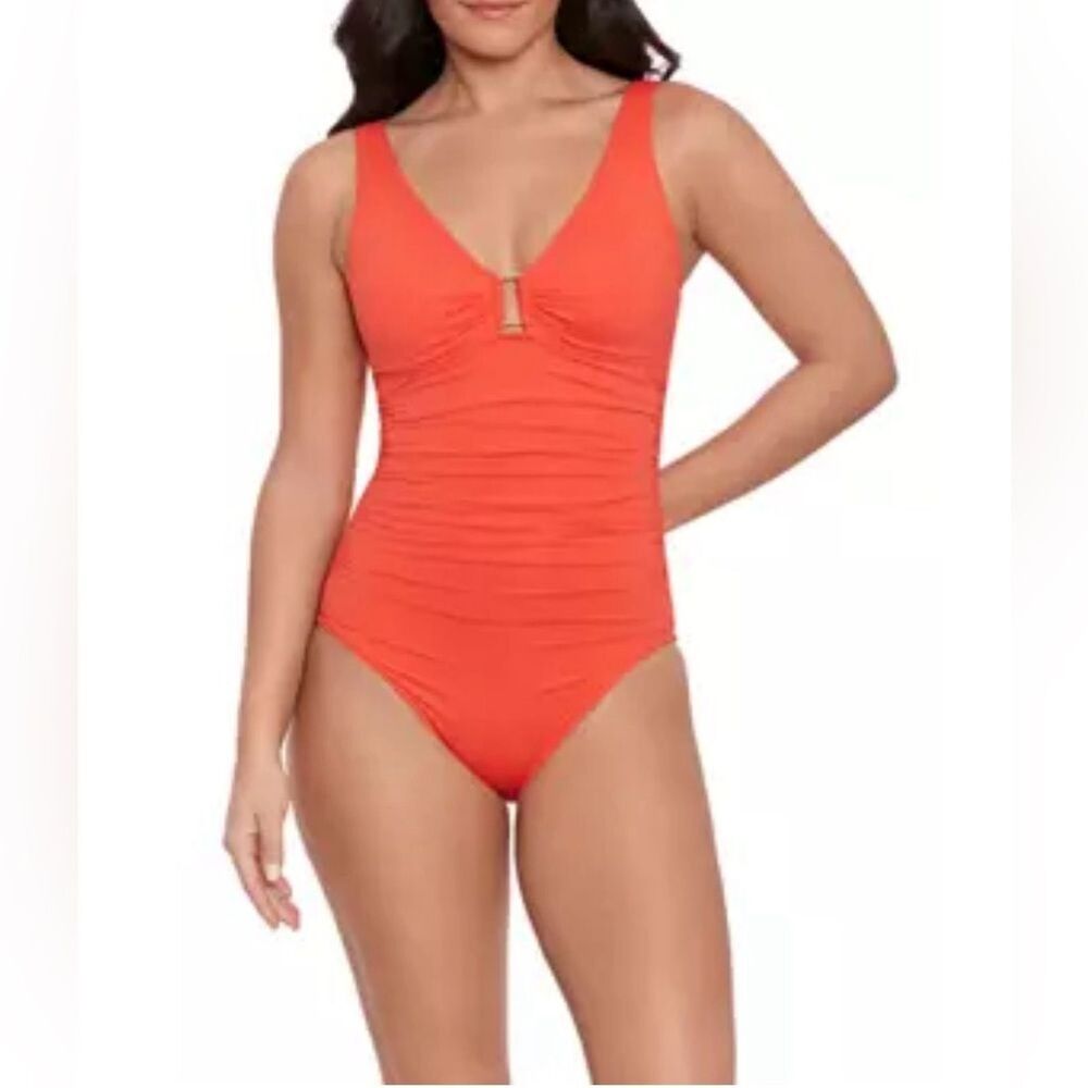 Lauren Ralph Lauren Ring Over the Shoulder One Piece Swimsuit NWT SIZE 4